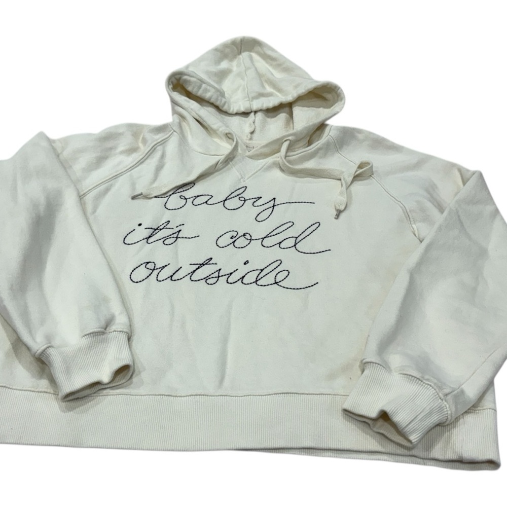 Altar'd State Cream Hoodie with Embroidered Script